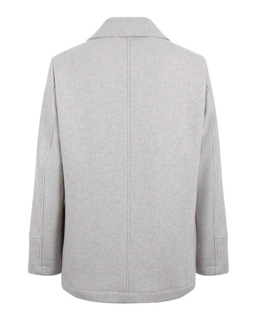 Camplin Gray Wool Blend Peacoat for men