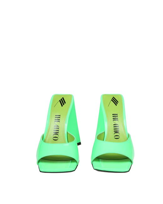 The Attico Mule In Neon Green Paint