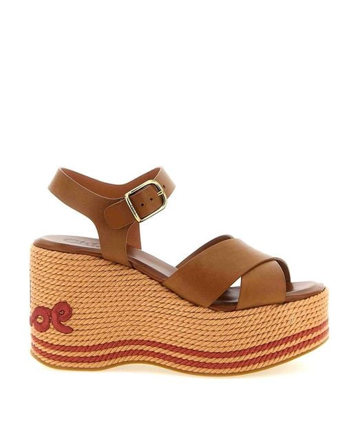 Chloé Brown Sand Sandals