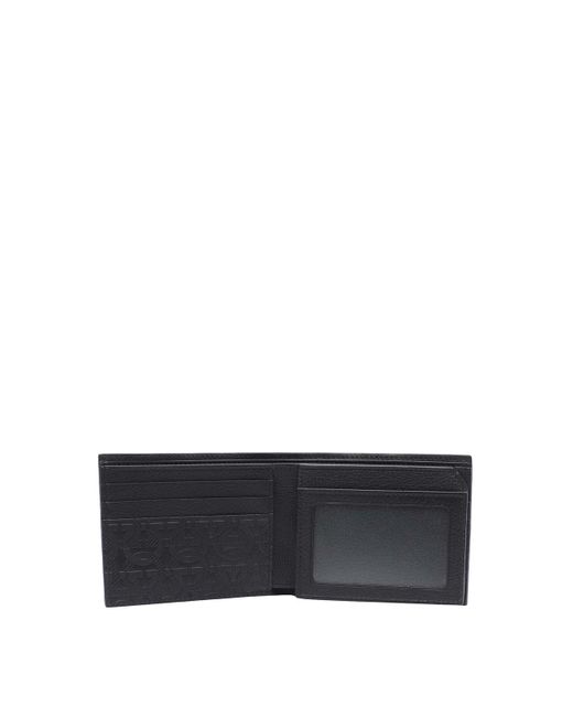 Ferragamo Black Gancini Wallet With Open Pockets for men