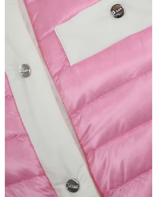 Herno Pink Down Jacket With Contrasting Details
