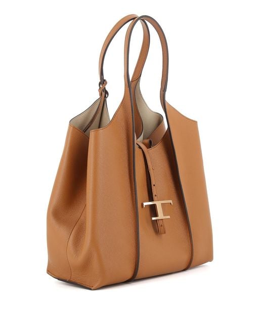Tod's Brown Hammered Leather Tote