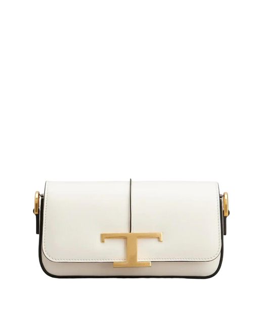 Tod's White Leather Flap Bag