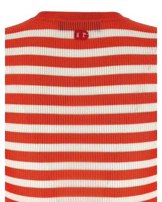 Dolce & Gabbana Red Striped Pattern Cardigan