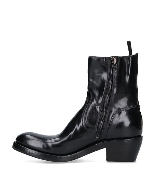 Premiata Black Calfskin Ankle Boots for men