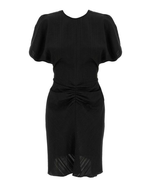 Victoria Beckham Black Gathered Waist Mini Dress