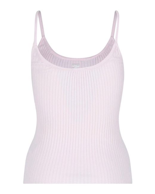 Courreges Pink Top Logo