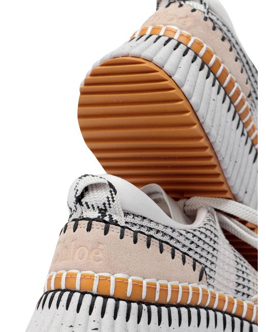 Chloé Brown Biscuit-Colored Mesh Nama Sneakers