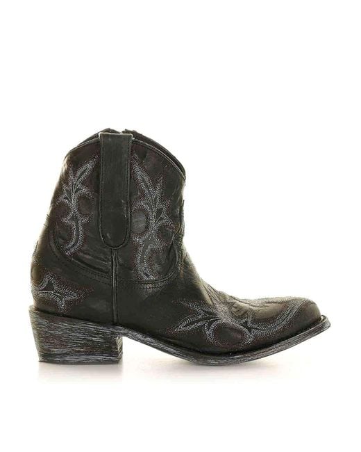 Mexicana Black Cowboy Style Ankle Boot