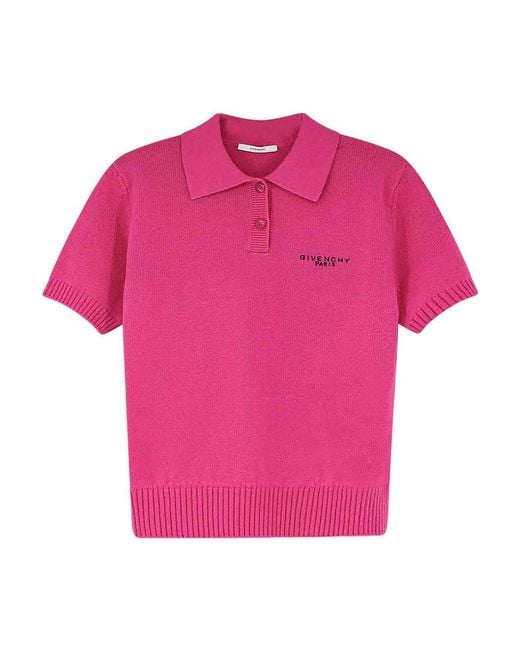 Givenchy Pink Wool And Cashmere Polo Shirt