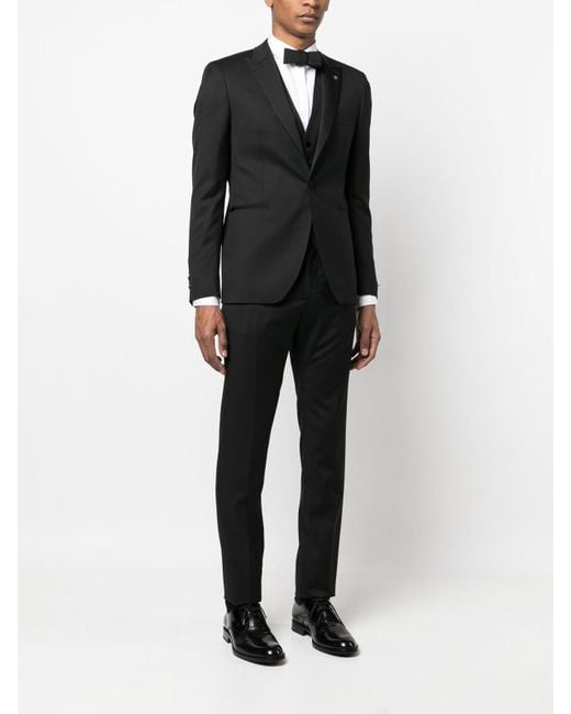 Tagliatore Black Three-Piece Tuxedo Suit for men