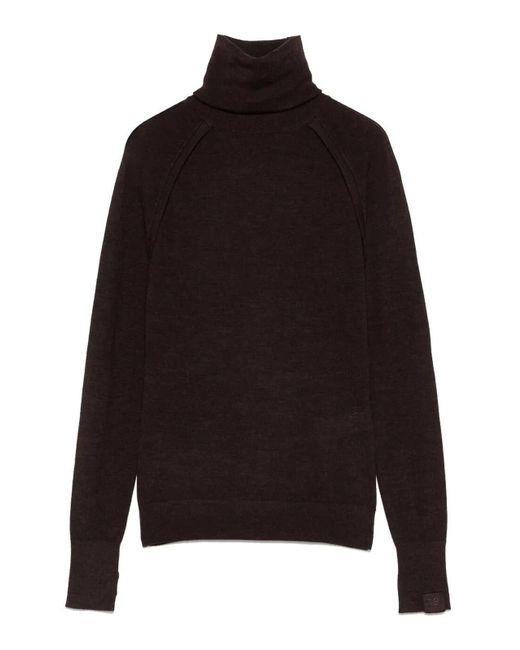 Victoria Beckham Black Dark High-Neck Jumper
