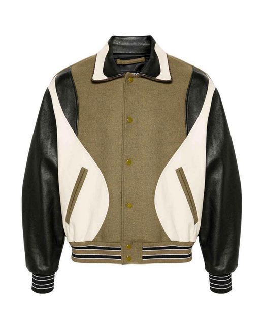 ANDERSSON BELL Green Robyn Varsity Jacket for men