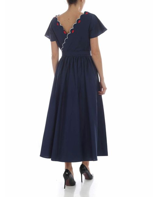Vivetta Blue Olbia Embroidered Bell Dress