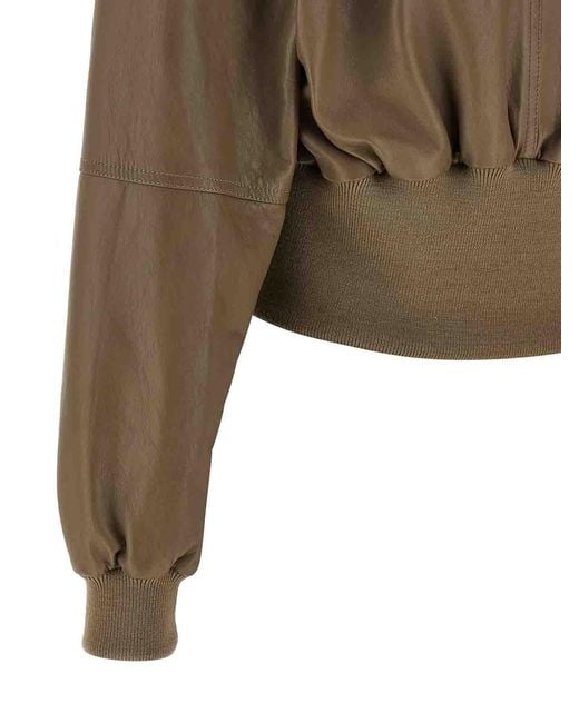 Chloé Green Cropped Bomber Jacket