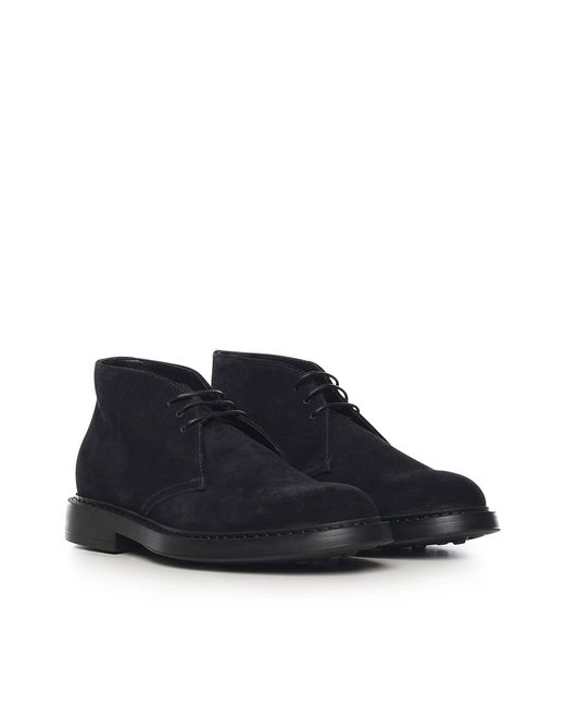 Doucal's Blue Suede Ankle Boot for men
