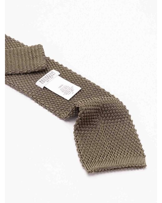 Brunello Cucinelli Green Knit Necktie for men