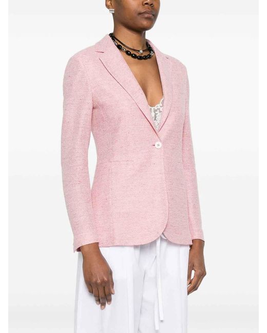 Circolo 1901 Pink Single-Breasted Blazer Jacket