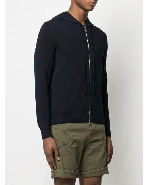 Drumohr Blue Zip Hoodie for men