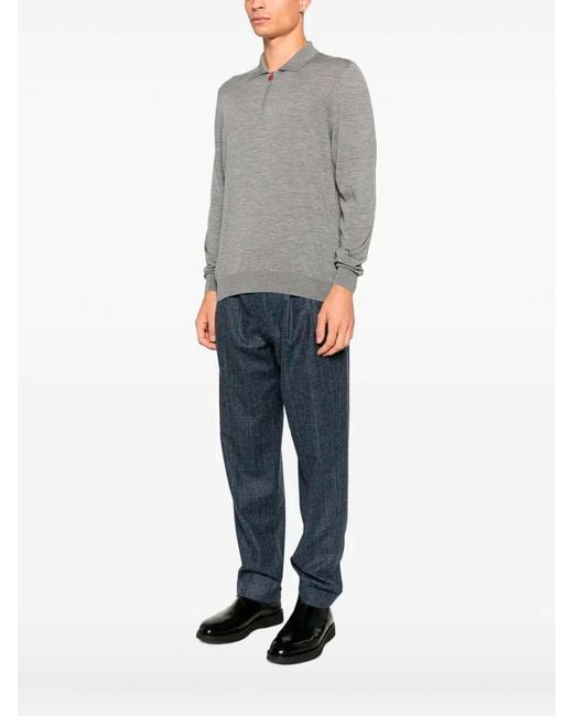 Kiton Gray Polo for men