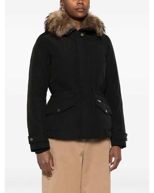 Woolrich Black Front-Flap Jacket