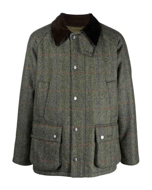 Barbour Green Bedale Wool Coat for men