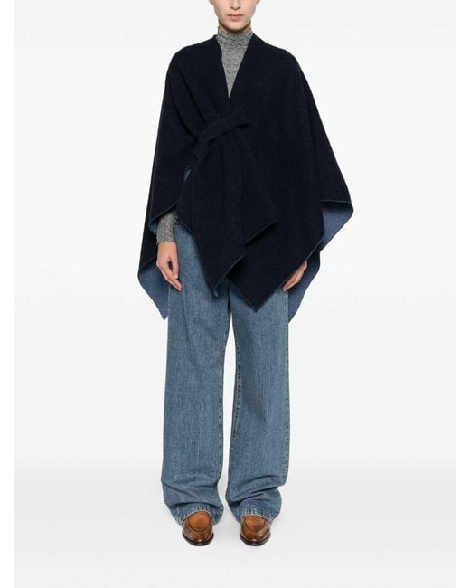 Emporio Armani Blue Wool Cape