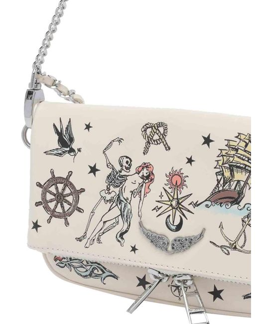 Zadig & Voltaire White Mini Rock Tattoo Crossbody Bag