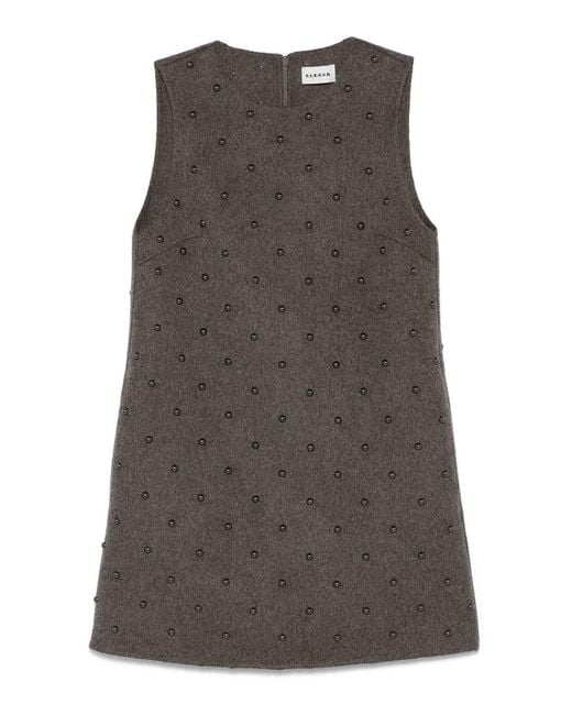 P.A.R.O.S.H. Gray Bleak Stud-Embellished Dress