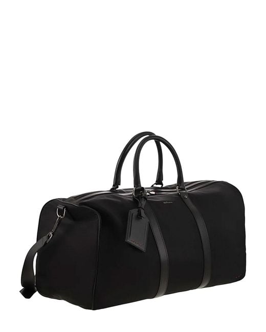 Kiton Black Duffle Bag for men