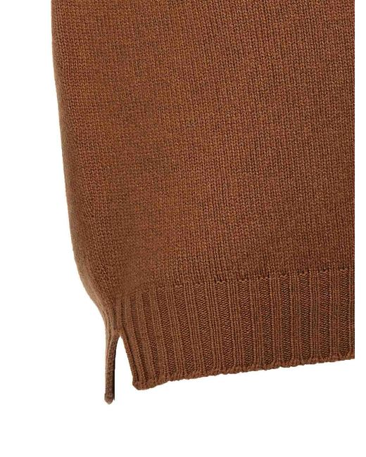 Ma'ry'ya Brown Crew-Neck Sweater for men
