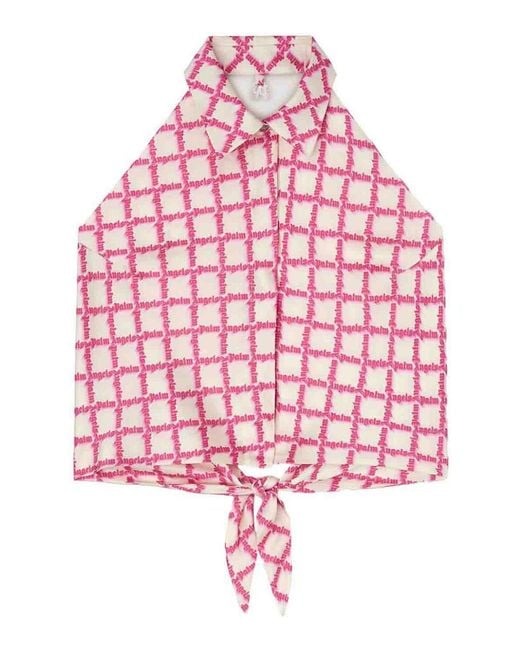 Palm Angels Red Open Back Shirt Ivory