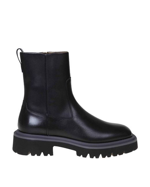 Ferragamo Black Fulvio Ankle Boot In Leather for men