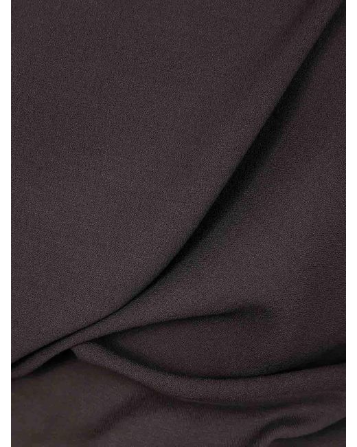 Rick Owens Gray Draped Cowl-Neck Top