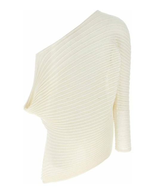 Pleats Please Issey Miyake White Stream Top