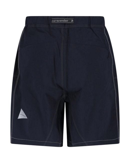 And Wander Blue Light Hike Shorts for men