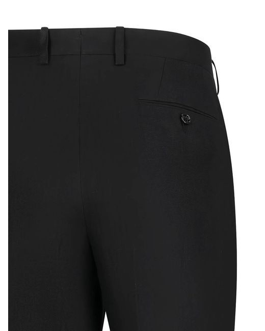 Lardini Black Straight Leg Cotton Trousers for men