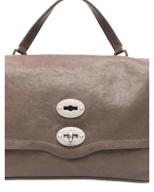 Zanellato Brown Postina Tabacco Baby Leather Handbag