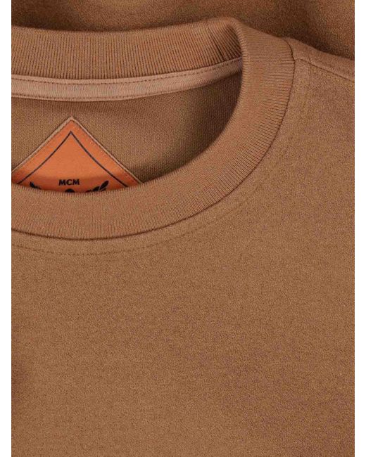 MCM Brown Logo Crew Neck Sweatshirt for men