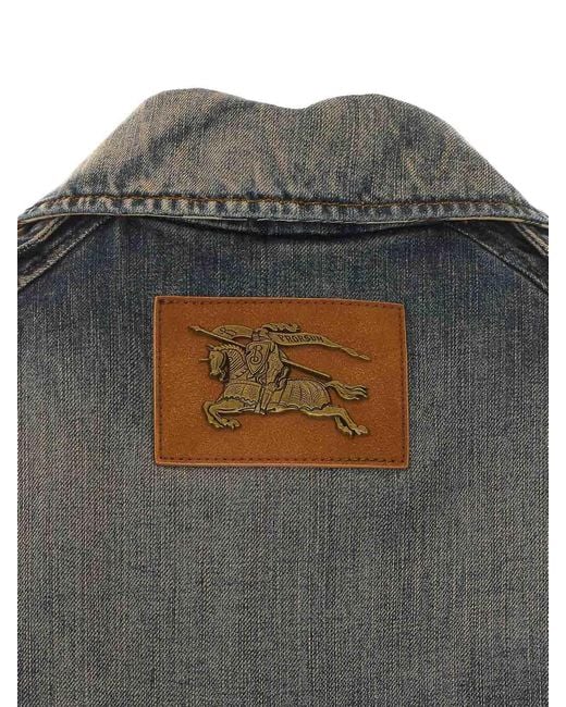 Burberry Blue Denim Haltye Denim Jacket