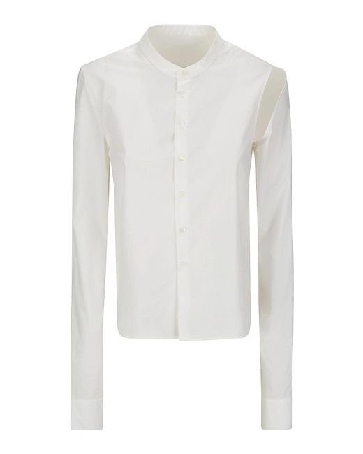 MM6 by Maison Martin Margiela White Long Sleeved Shirt