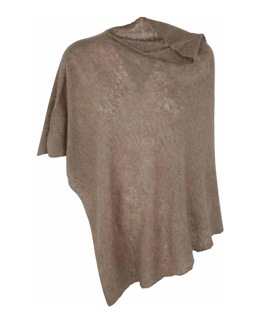 Mirror In The Sky Brown Open Knitted Poncho Melange