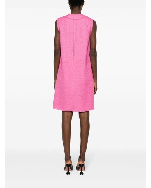 Dolce & Gabbana Pink Tweed Midi Dress