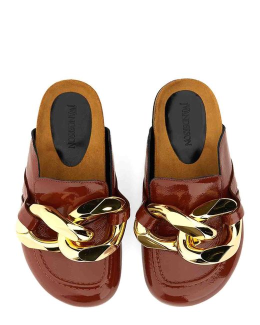 J.W. Anderson Brown J.W. Anderson Chain-Link Leather Mules