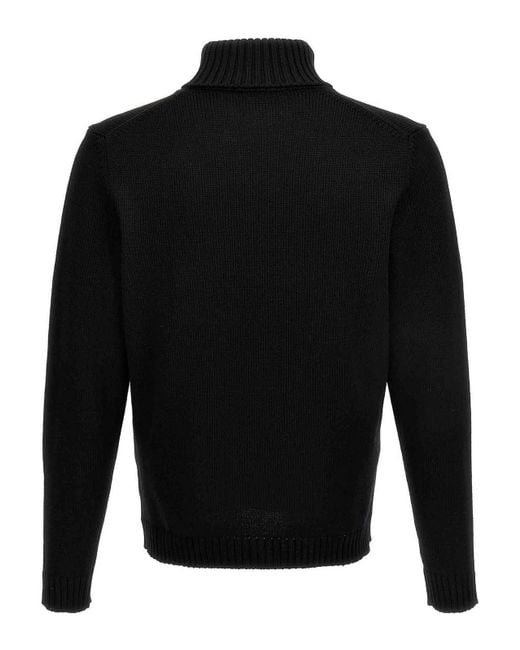 Zanone Black Turtle-Neck Sweater for men
