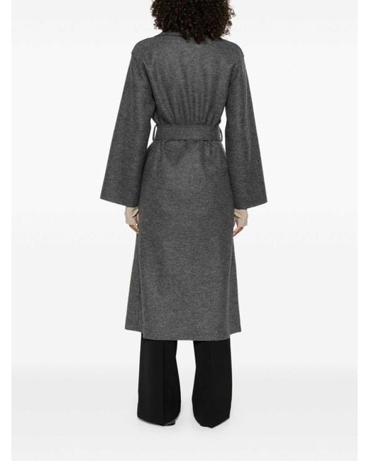 Harris Wharf London Gray Virgin Wool Coat With Belt