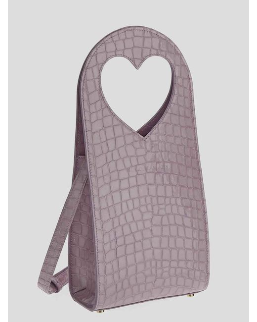 Marco Rambaldi Purple Lilac Bag With Heart-shaped Top Handles