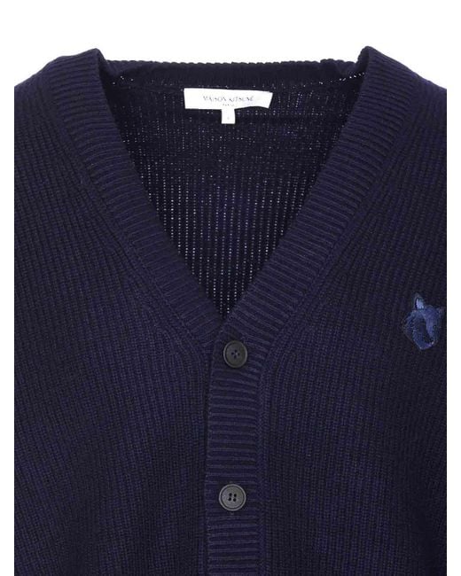 Maison Kitsuné Blue Maison Kitsune Ink Cardigan for men