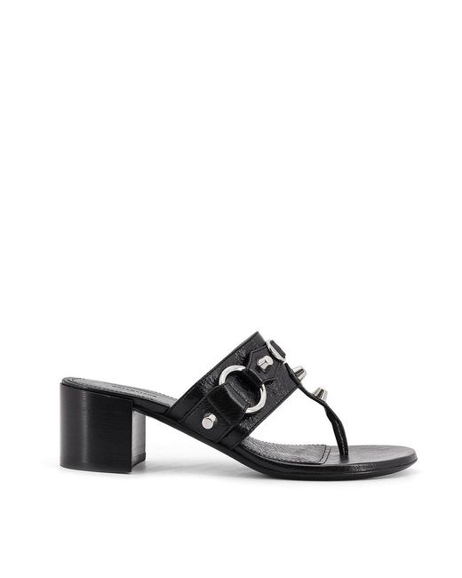 Balenciaga White City Tong Leather Heeled Sandals