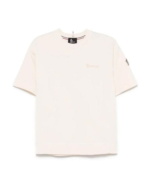 Moncler White Ss T-Shirt Natural